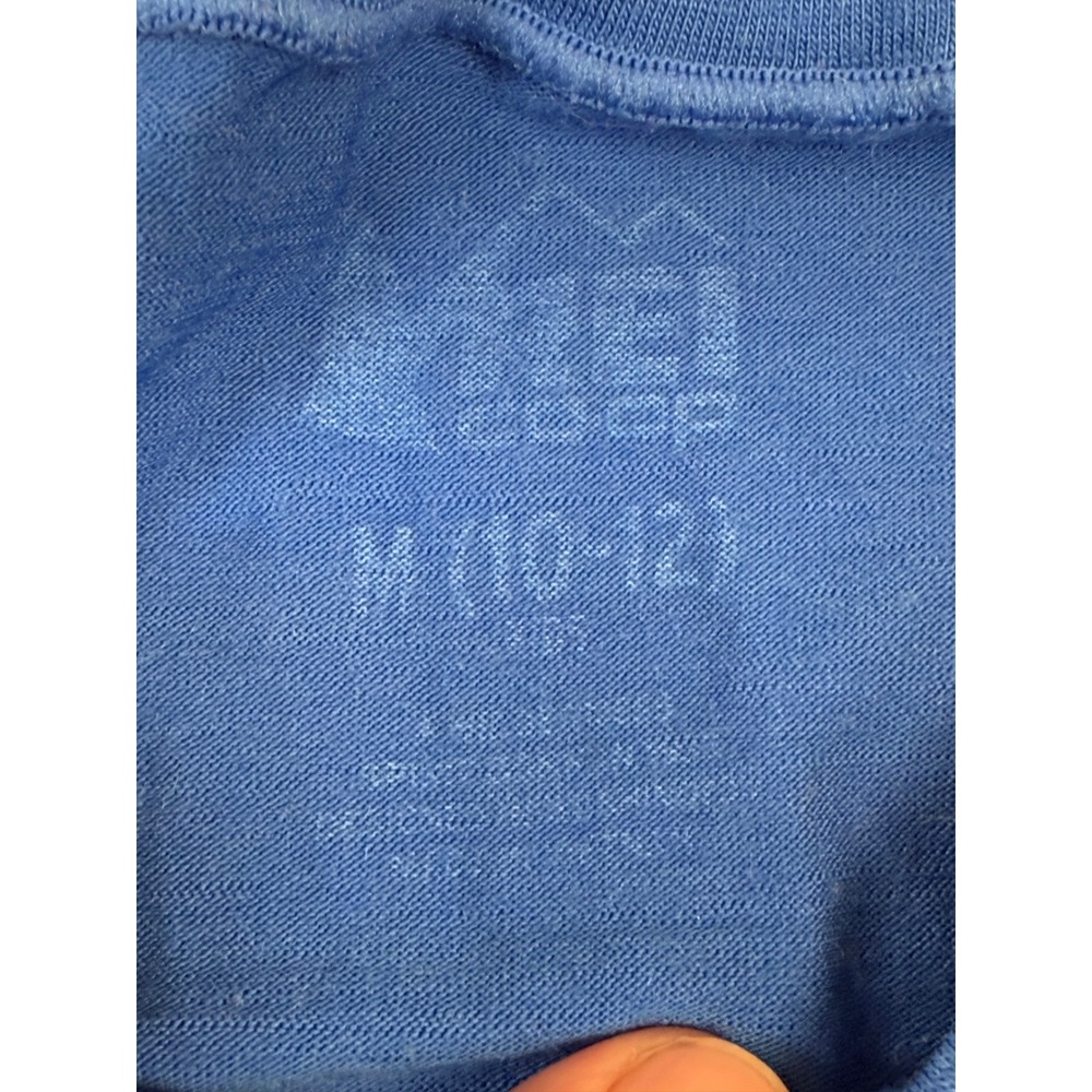 REI Co-op Kids Blue 100% Merino Wool Long Sleeve Base Layer Top Size M 10-12 - Picture 2 of 8